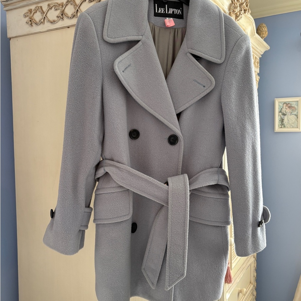 Women's Light Blue Wool Coat